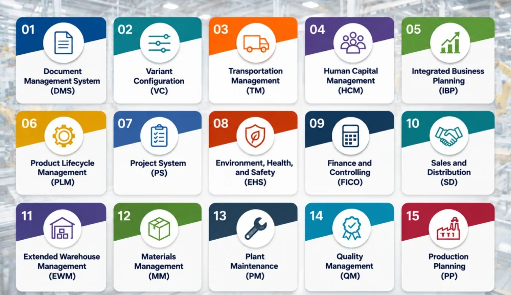 15 Core SAP Manufacturing Modules List